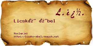 Licskó Ábel névjegykártya